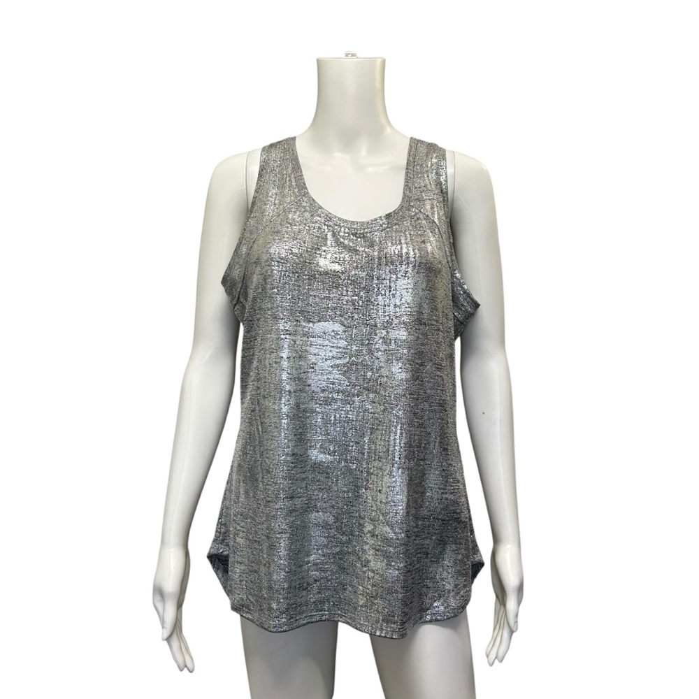 Nygard Burnout Silver Metallic Tank Top Size M
